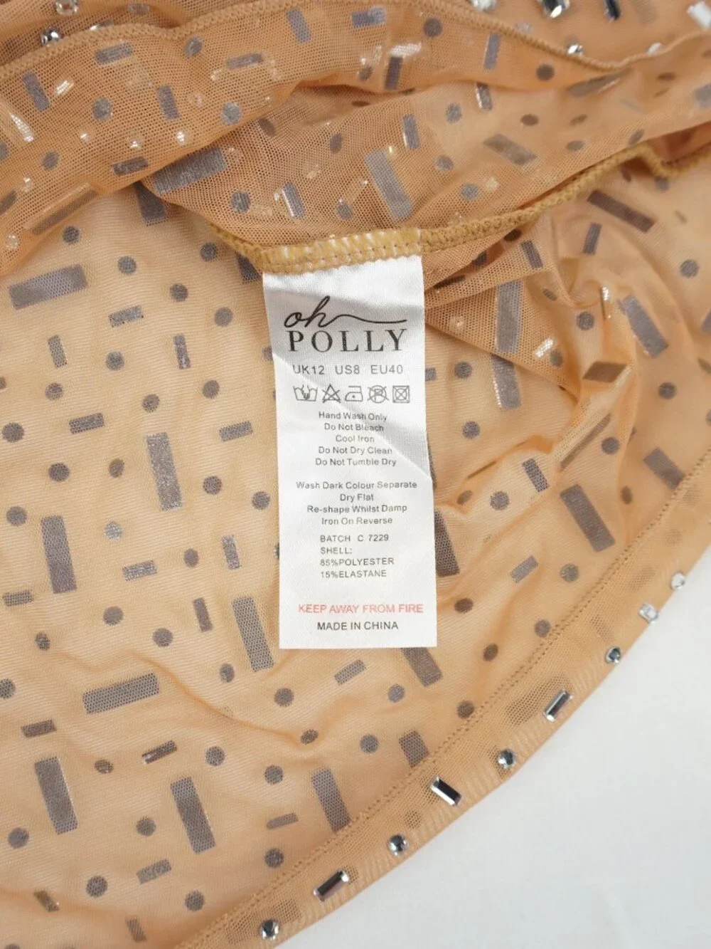 Oh Polly Antonella Sheer Embellished Evening Gown In Nude - Women's Size 8 - NWT - Picture 8 of 10